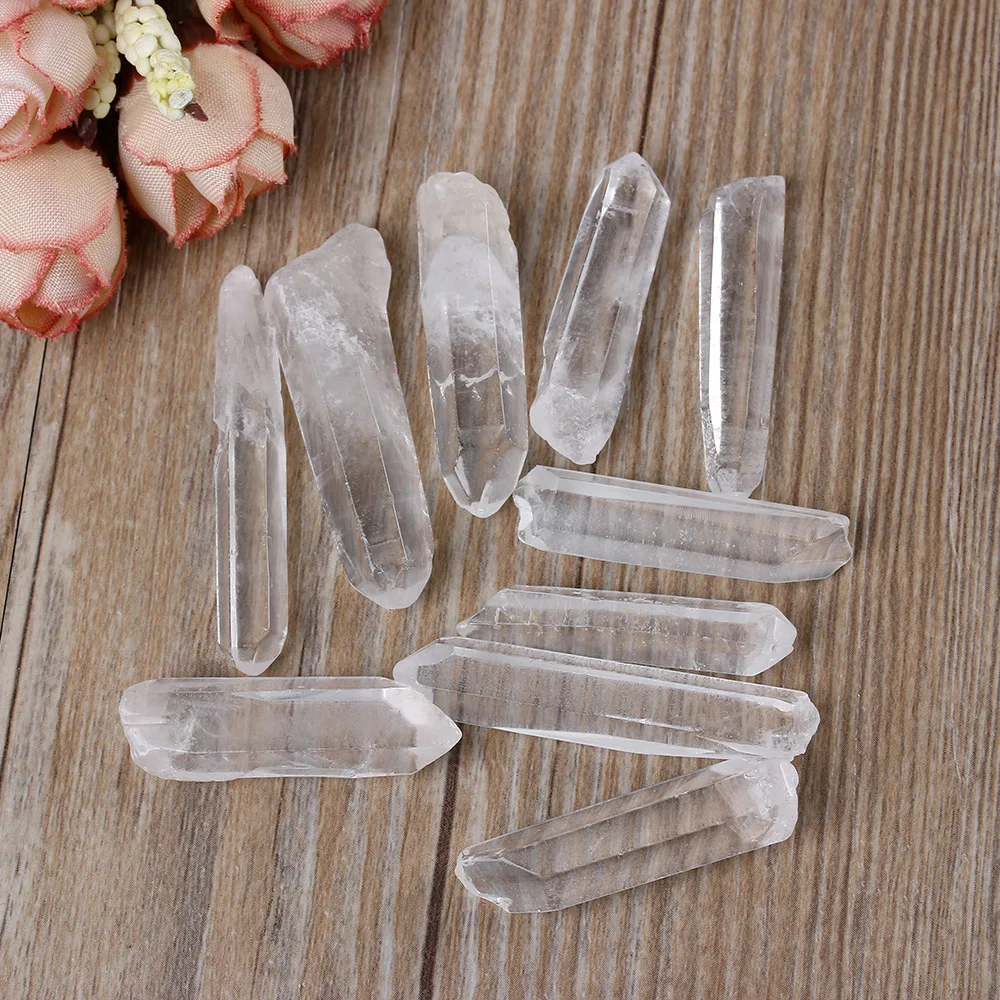 

Clear Healing Crystal Stone Quartz Single Natural Clear Column Decoration Pointed Collectables DIY Craft Random Size Home Decor