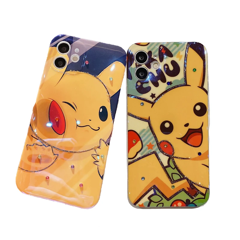 Чехол для телефона с фигурками покемона IPhone 11 12 13 Pro Max 7 8 Plus X XS XR аниме Kawaii Pikachu