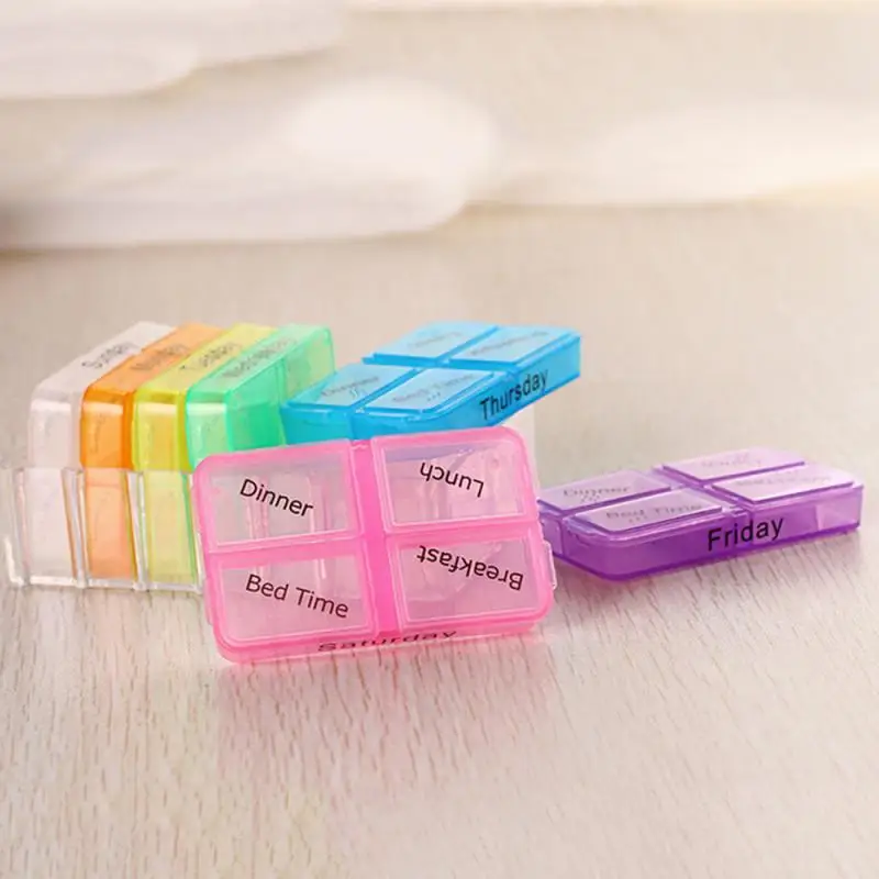 7 дней на неделю контейнер для таблеток хранения лекарств 28 ячеек органайзер