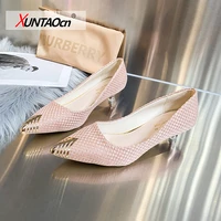 2022 fashion knitting women pumps sexy fine heel high heels shoes point toe party wedding pump drop shipping