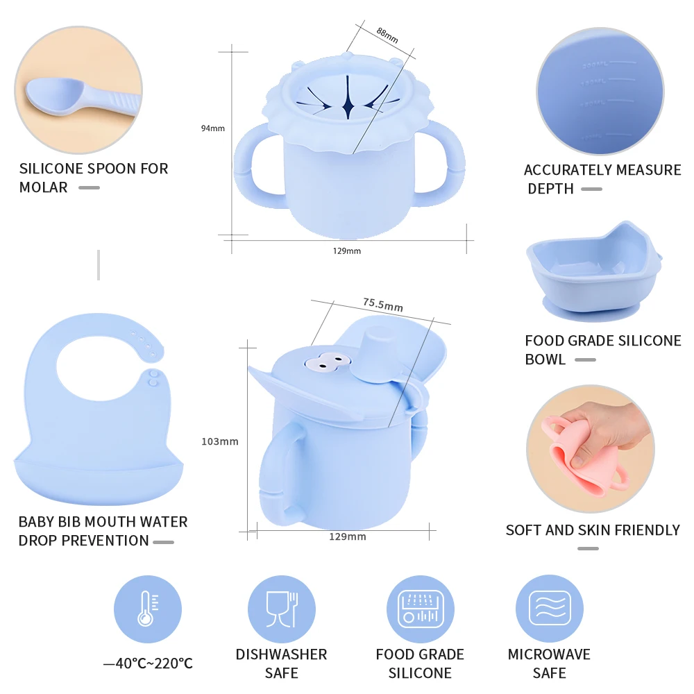 

Baby Feeding Cup Elephant Cartoon Baby Learning Cups Lion Silicone Food Storage Box For Toddlers & Kids Silicone Snack Cup