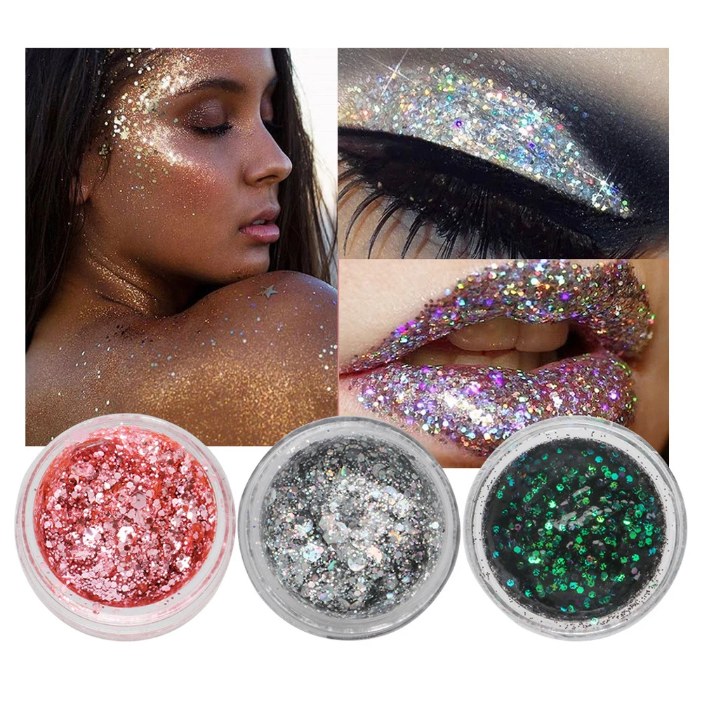 Тени для век губ макияж блестящий порошок хайлайтер 7 цветов гель перламутровый