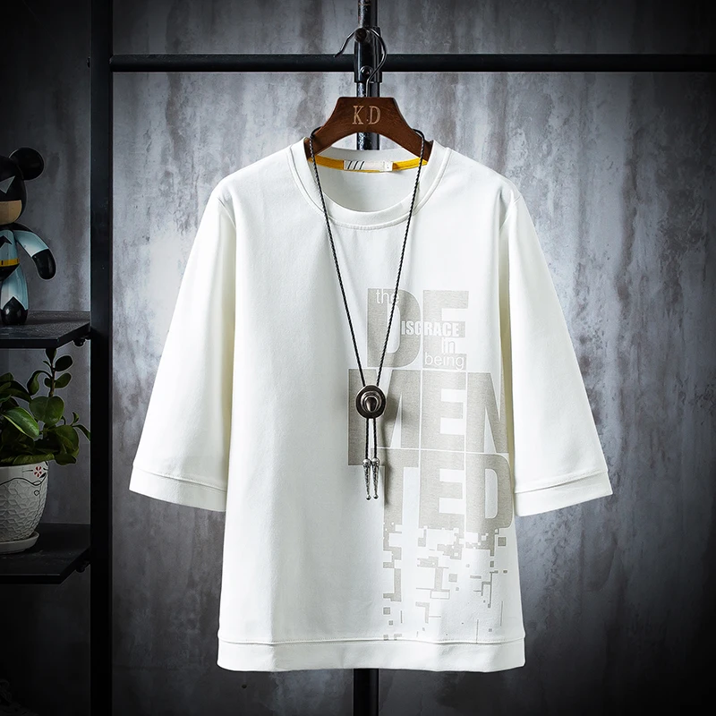 Мужская хлопковая футболка с коротким рукавом круглым вырезом и