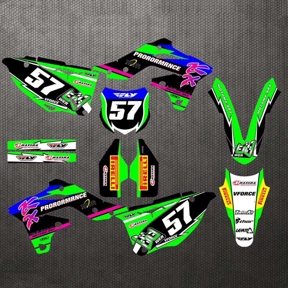 KX450F 2015-2012 Motorcycle 3M Graphics DECALS STICKERS Kits For Kawasaki KXF450 2012 2013 2014 2015 KXF 450 KX 450F | Автомобили и