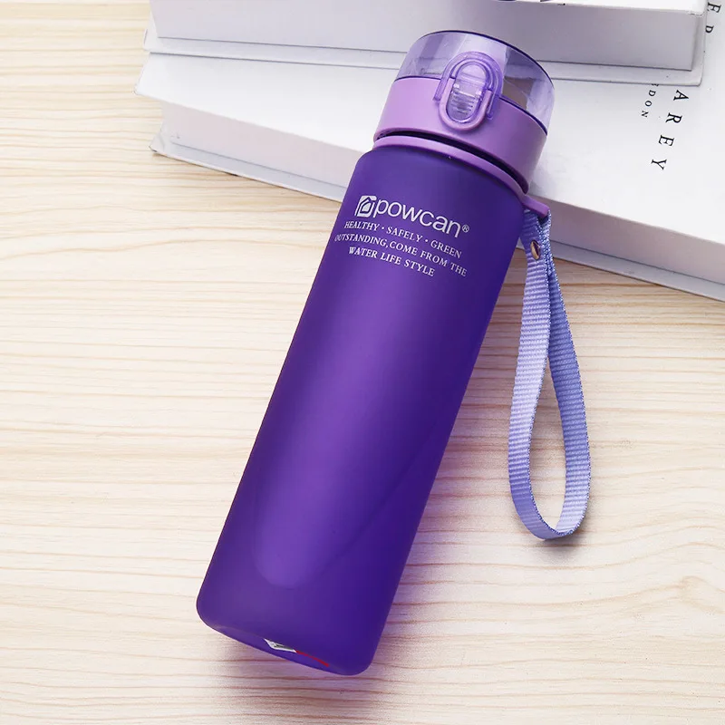 Frosted purple Спортивные бутылки для воды дорожная бутылка для воды Минималистичная шейкер бутылки 400 мл/500 мл пластиковая Удобная походная бутылка - Цвет: Frosted purple