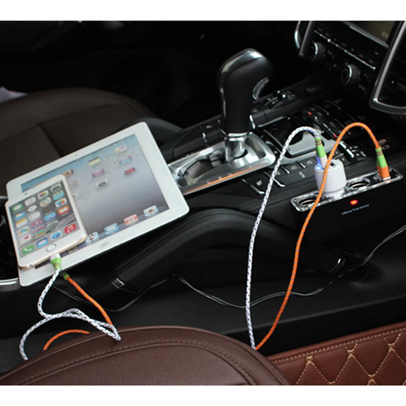 1 5A USB Автомобильное зарядное устройство + 3 гнезда прикуривателя быстрое