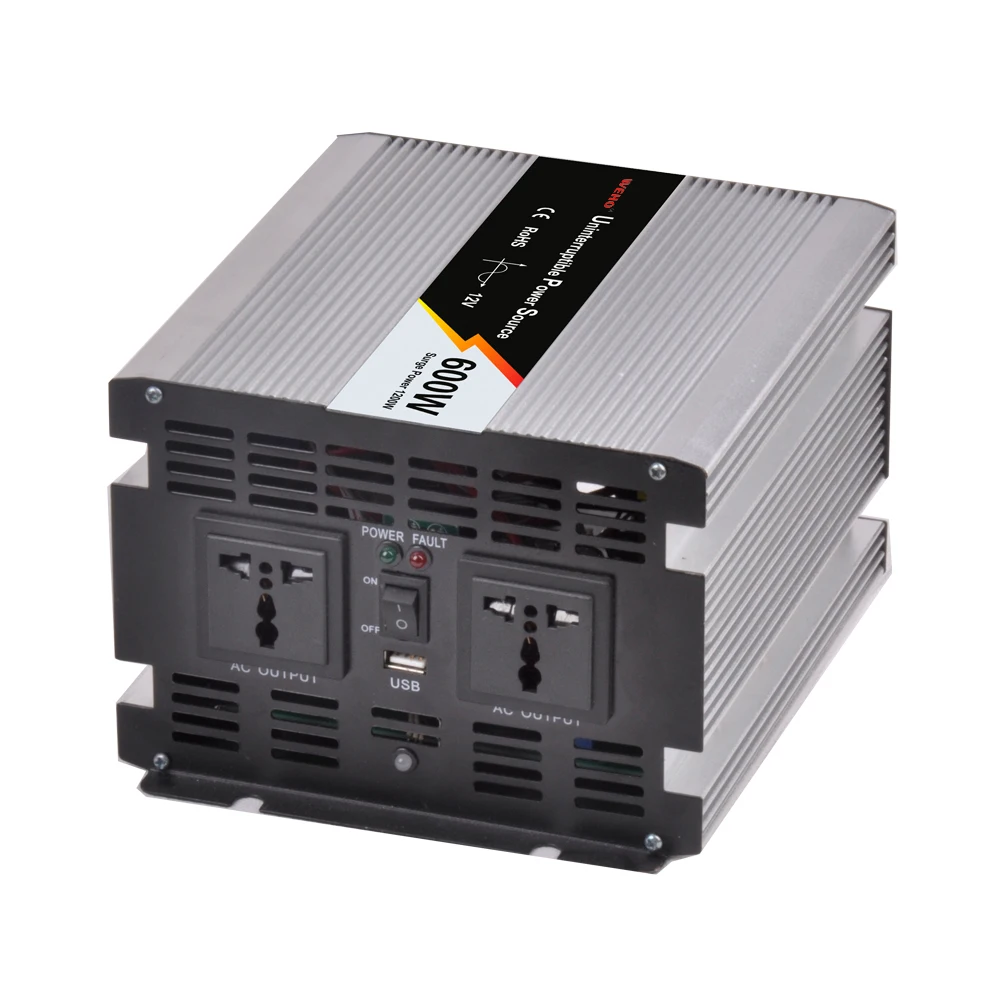 

Инвертор немодулированного синусоидального сигнала WEHO 600 Вт, 12 В, 24 В постоянного тока в 110 В переменного тока, 230 В с зарядным устройством
