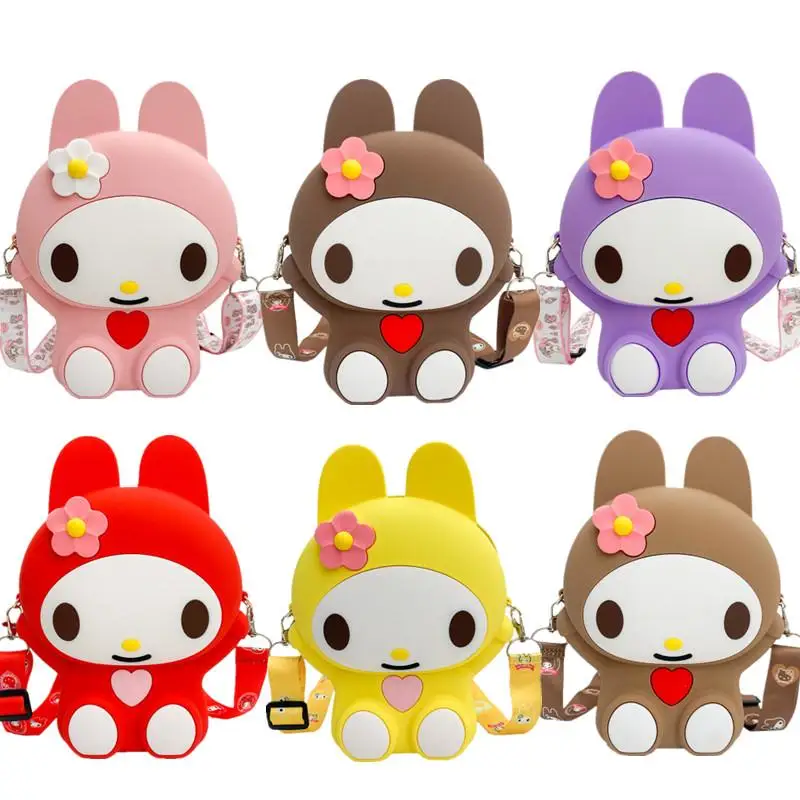 

Мультяшный аниме симпатичный My Melody маленький цветок кролик красочная силиконовая сумка кошелек для монет сумка-мессенджер сумка должна су...
