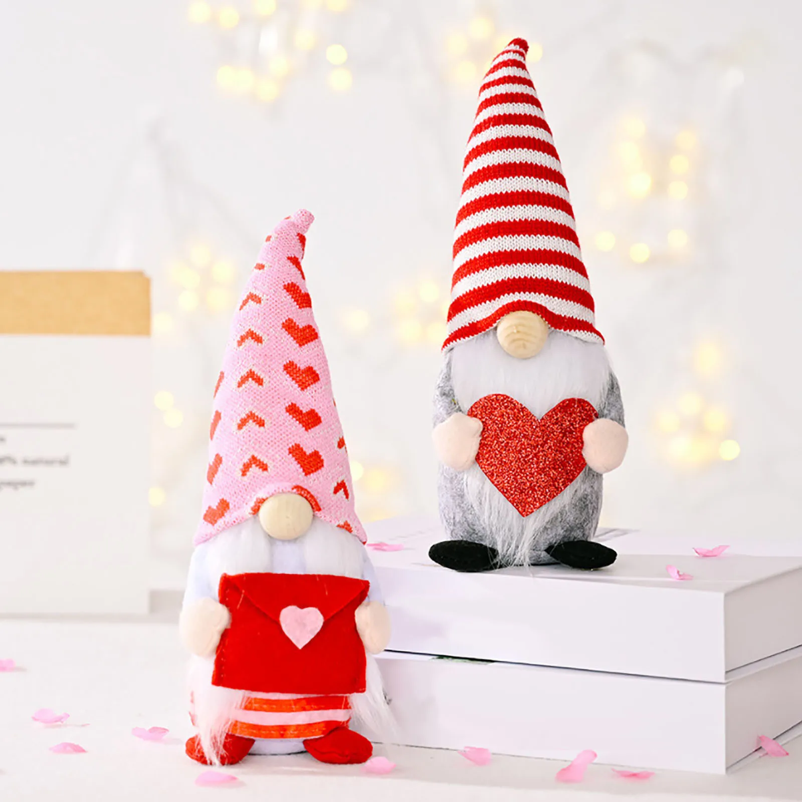 

Valentine's Day Dwarf Doll - Faceless Rudolph Dwarf Valentine's Day Decorations Gifts Plush Gnome Doll Ornaments