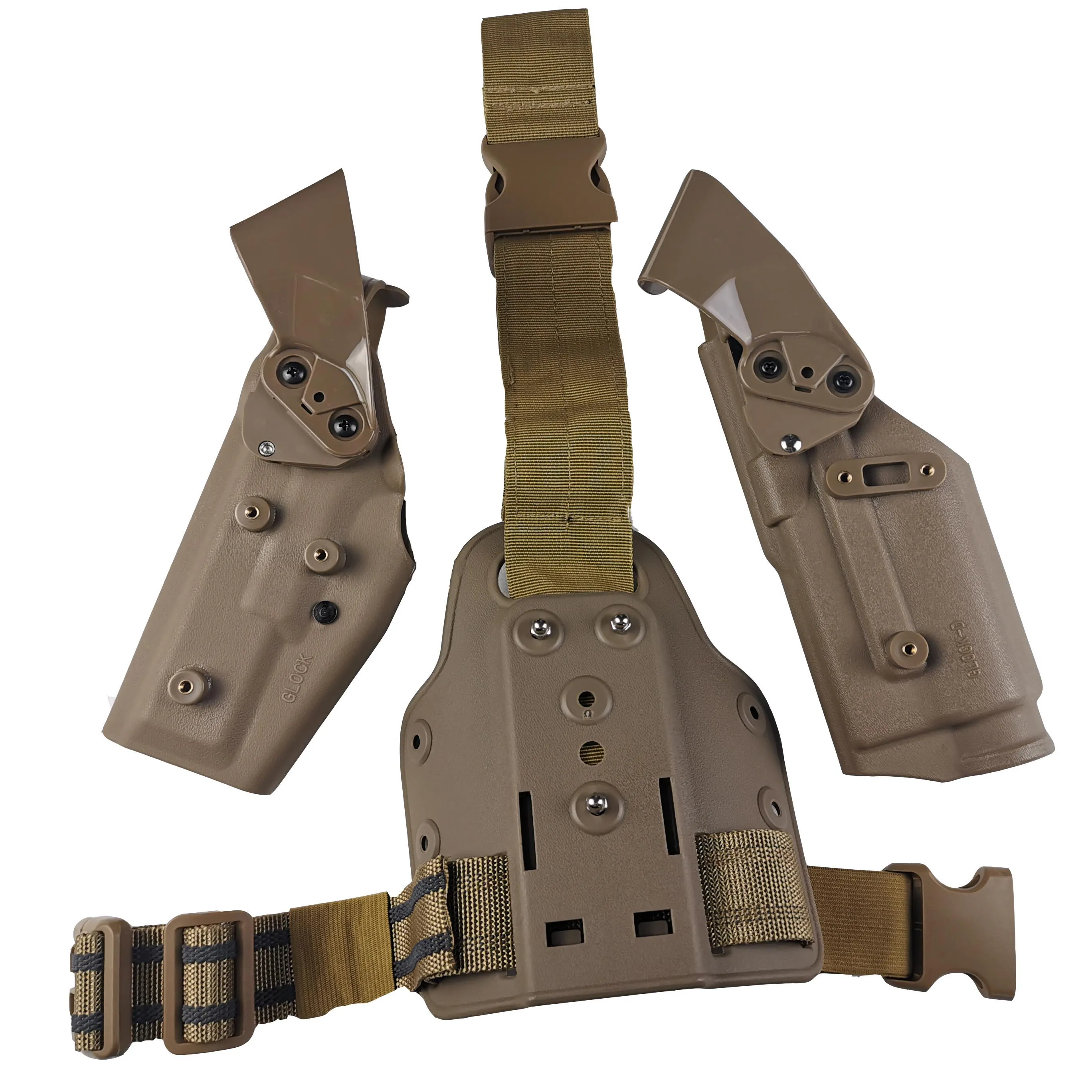 Airsoft Safarilands пистолет Glock17 19 22 23 31 Ремень Кобуры вспышка светильник для правой руки использовать ножной кобура светильник подшипник glock кобура
