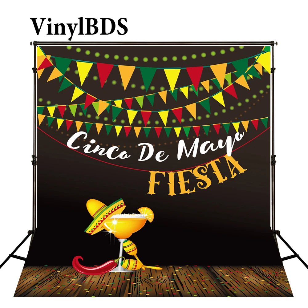 Фон для фотосъемки в мексиканском стиле с изображением флага и перца |