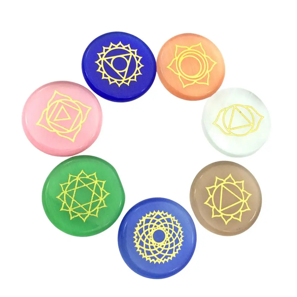 

7 шт./комплект, натуральные камни-чакры