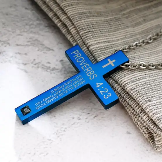 Ожерелье с крестом из нержавеющей стали для мужчин и женщин колье подвеской