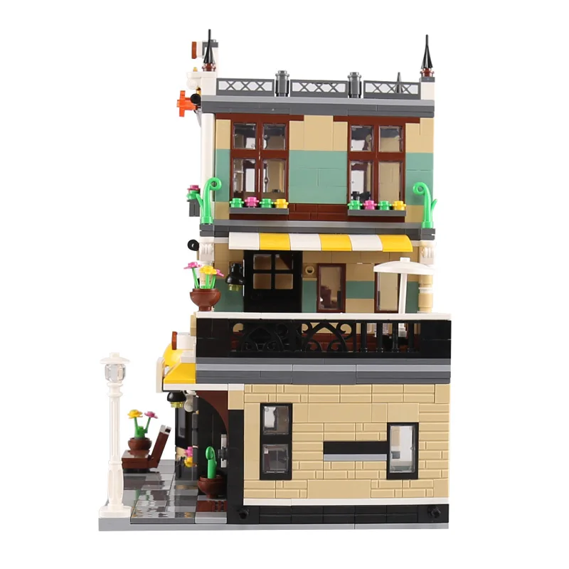 

Creative City Streetview The Rome Parisian Restaurant Set Architecture Building Blocks Bricks Toy Birthday Gifts