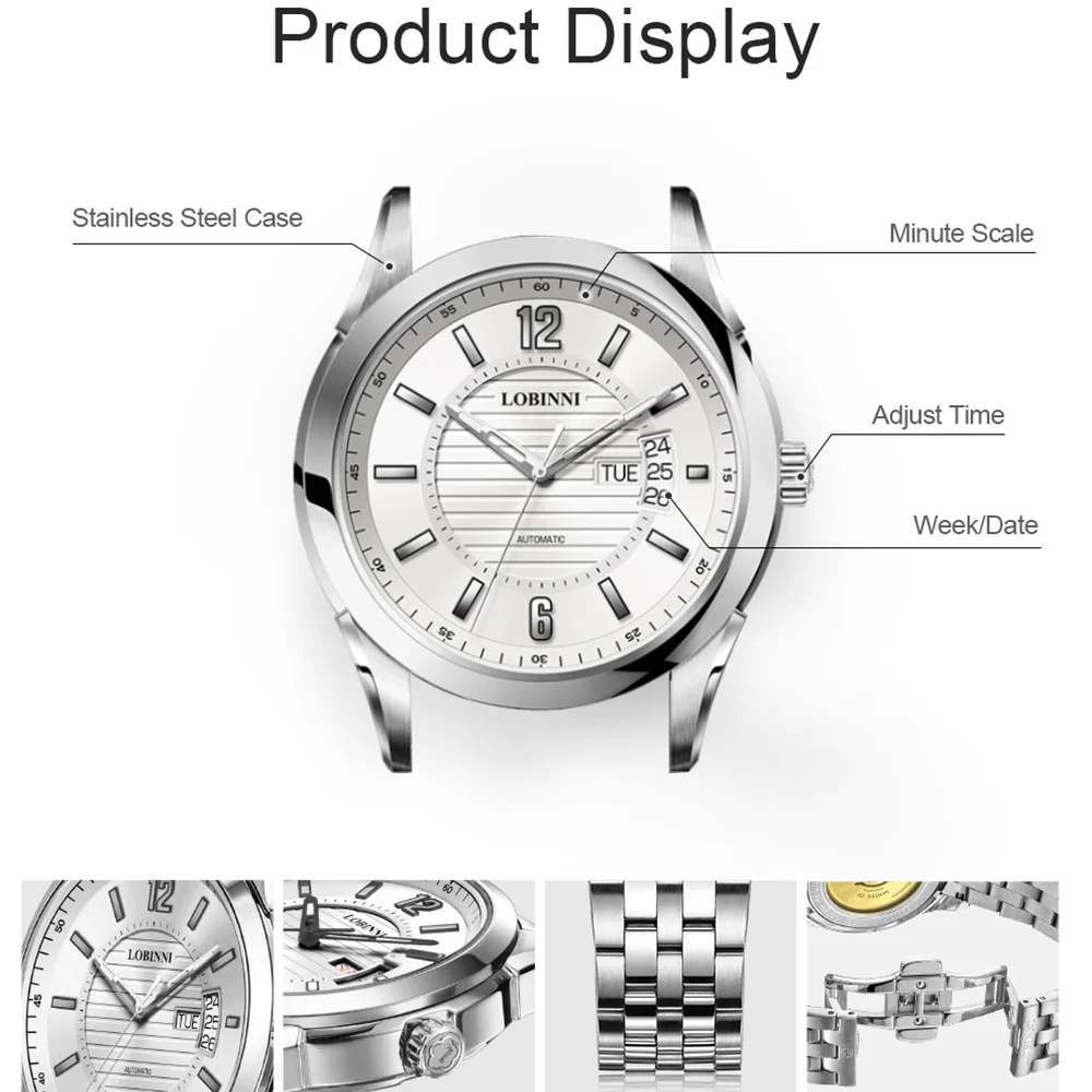 Швейцарские роскошные Брендовые мужские часы водонепроницаемые до 50 м Мужские