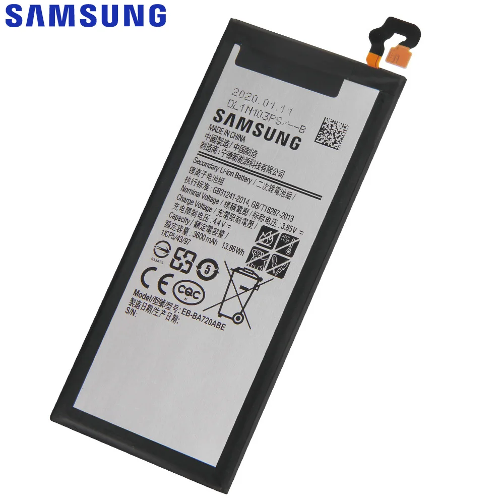Оригинальный сменный аккумулятор Samsung для Galaxy A7 2017 версии SM-A720 A720 оригинальный