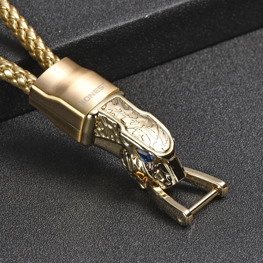 Металлический брелок с леопардовым принтом сплав головы леопарда