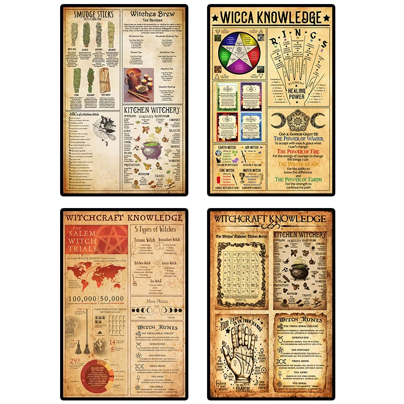 

Vintage Kitchen Witchcraft Fun Posters and Prints Art Canvas Painting Wall Art Pictures Living Room Decor Home Decoration Mural