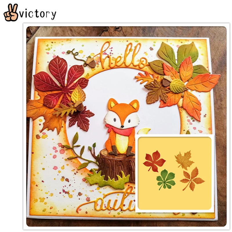 

4 Styles of Leaves Suitable for 4 Seasons Metal Cutting Dies Stencil for Scrapbooking Embossing Diy Paper Card Album Handcraft