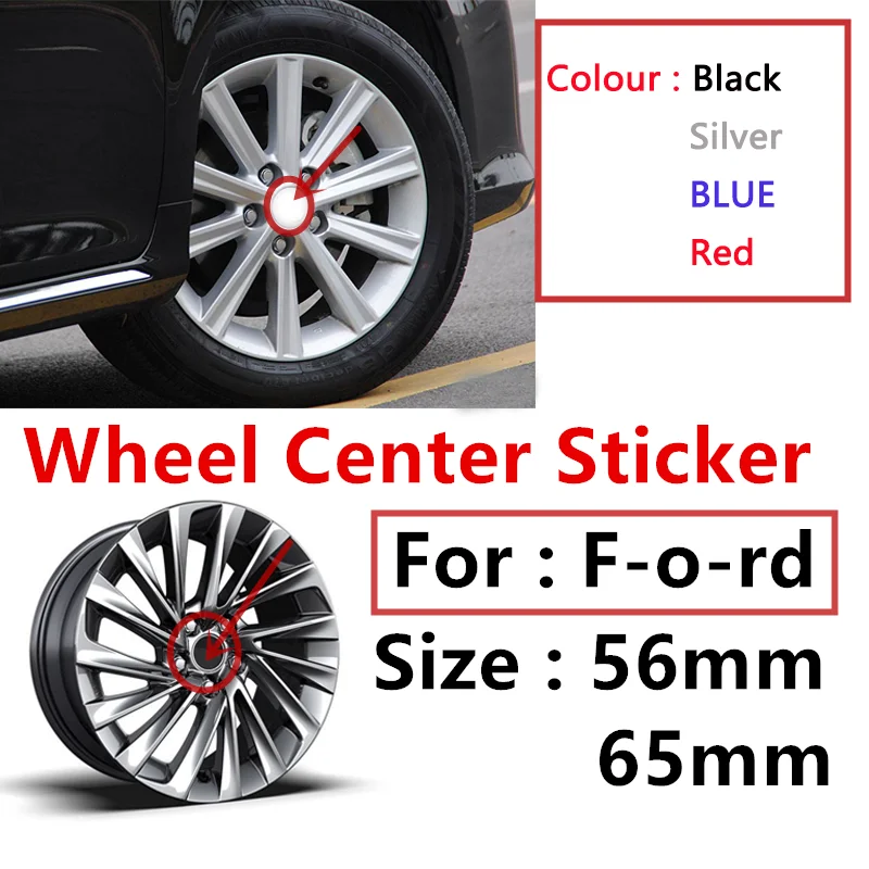 Колпачки для центра колеса автомобиля 4 шт. 56 мм 65 черные синие