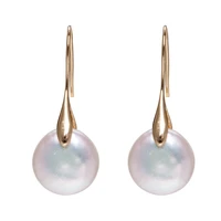 icnway natural 11 13mm coin freshwater pearl 14k gold filled hook fashionable wild girl earring