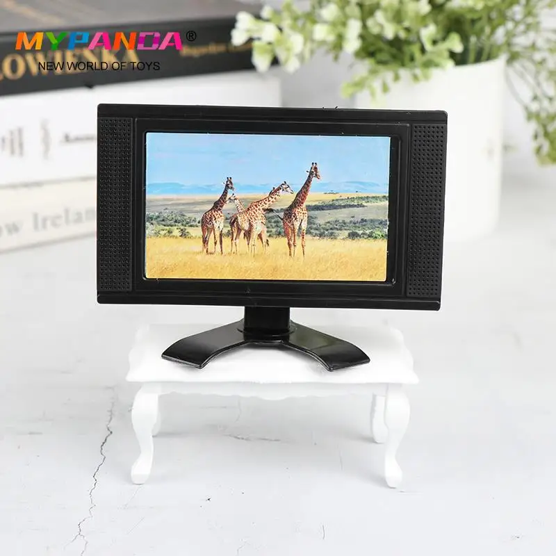 

1Pc Mini Plastic LCD TV Dollhouse Miniature LCD TV Model Doll House Home Furniture Decor For Kids Great Gift