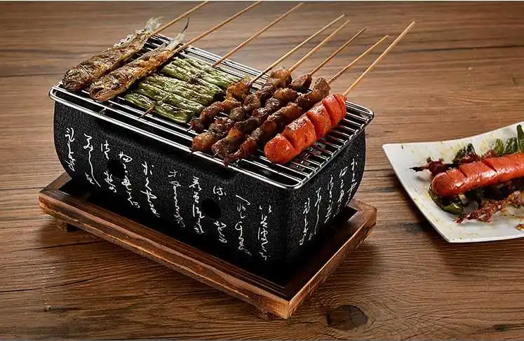 

Portable Ceramic BBQ Table Grill Yakitori Barbecue Charcoal Mini Grill Eco-friendly 2-3 Person Barbecue Grill For Outdoor Home