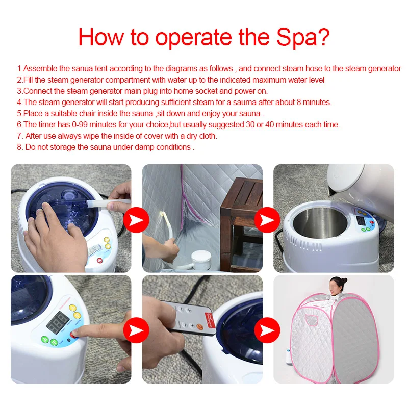 

1 Set Portable Steam Sauna Room Therapy Pain Relief Steam Sauna Box Tent Steamer Home Sauna Generator Steam Box Fold Sauna Cabin