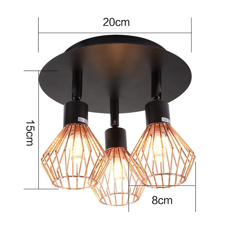 

Nordic personality modern creative led bedroom study simple decoration adjustable lamp three head G9 ceiling spotlight LX101517