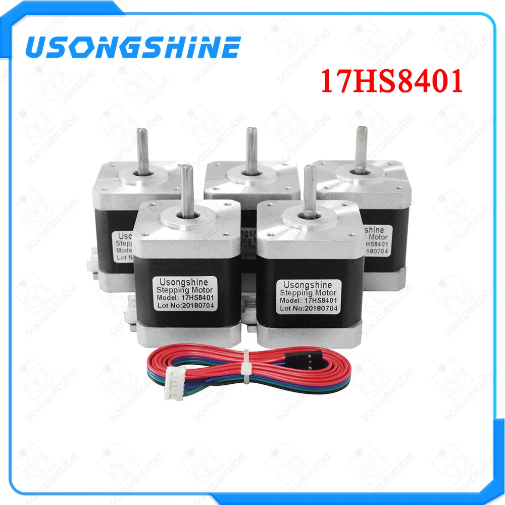 Usongshine 5 шт./лот 4-свинец 17HS8401 мотор Nema17 шаговый двигатель с проводами 42 двигатель 1.8A CE Рош ЧПУ лазер для 3D принтер моторы