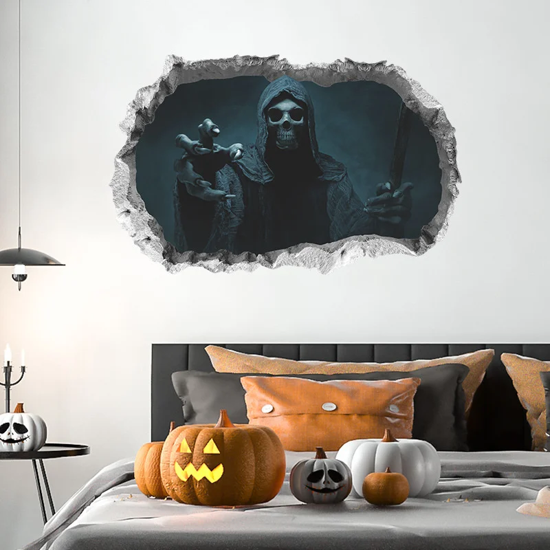 

Halloween Horror Scary Skeleton Stickers For Adult Rooms Decor Window Stickers Wall Stickers For Halloween Party Home Decoration