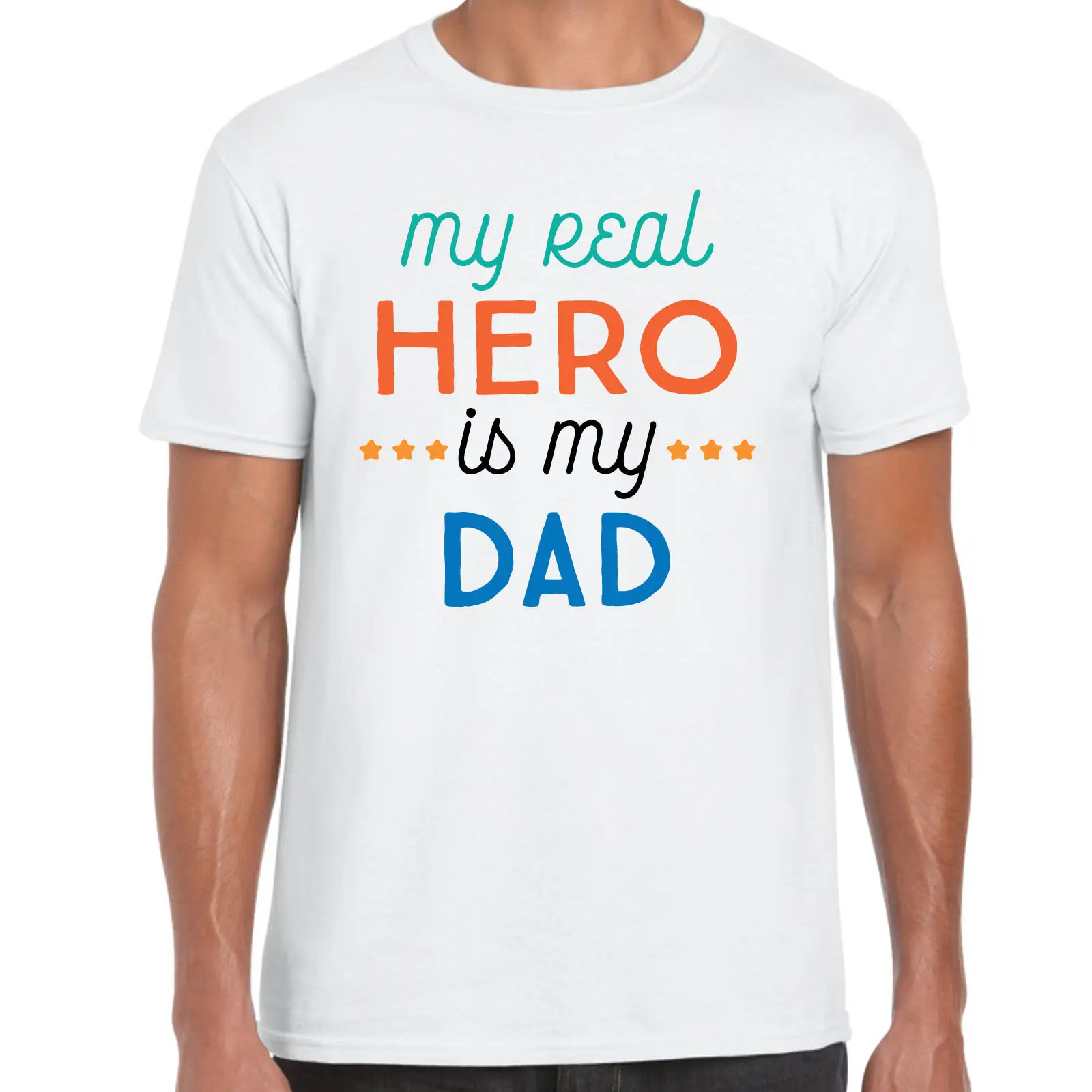 

My Real Hero is My Dad - Mens T shirt - Gift Fun Fathers Day 2020 Summer harajuku men tshirt