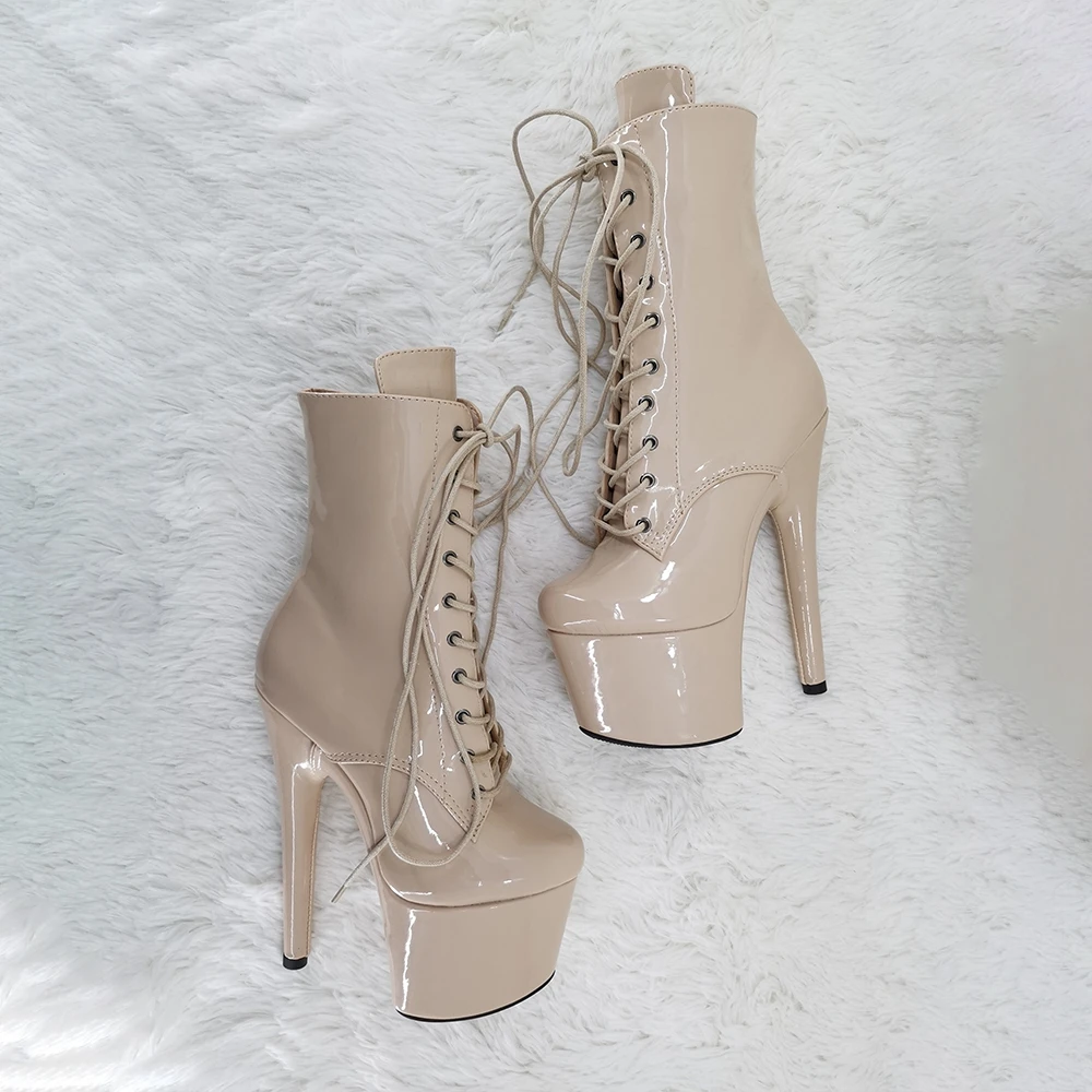 

Leecabe 17CM/7inches ankle boots fashion High Heel platform Pole Dance boot