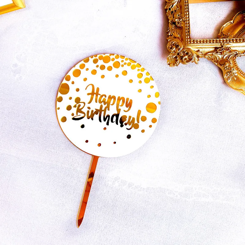 

Акриловый шар, искусственная Золотая Подарочная коробка, топперы для кексов на день рождения, флаги для детского дня рождения