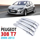 Хромированные ручки, Накладка для Peugeot 308 T7 308SW SW CC RCZ 2008  2013, автомобильные аксессуары, наклейки, автостайлинг 2009 2010 2011 2012