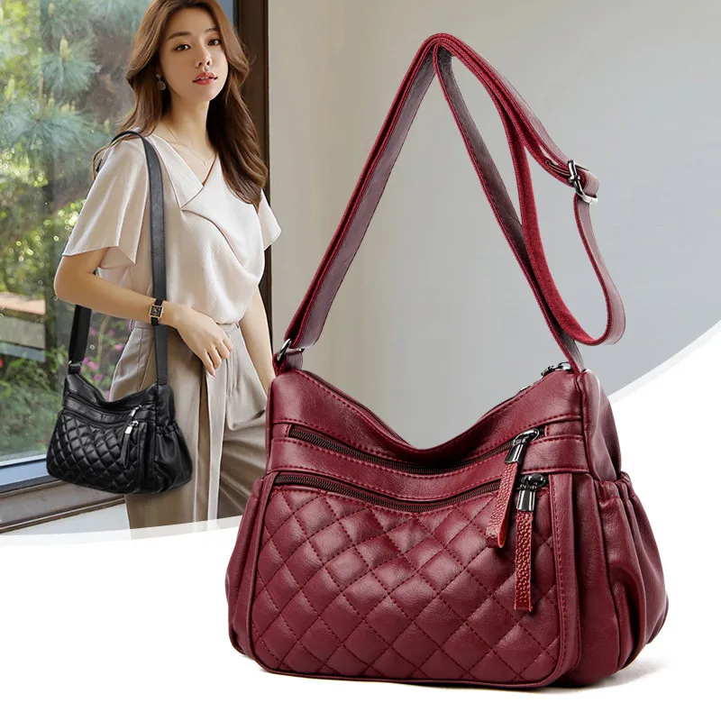 Сумка на плечо женская из мягкой потертой кожи | Багаж и сумки