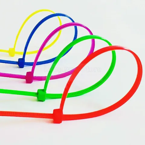 Нейлоновые самоблокирующиеся кабельные стяжки 3x100 мм, 100 шт., набор цветов