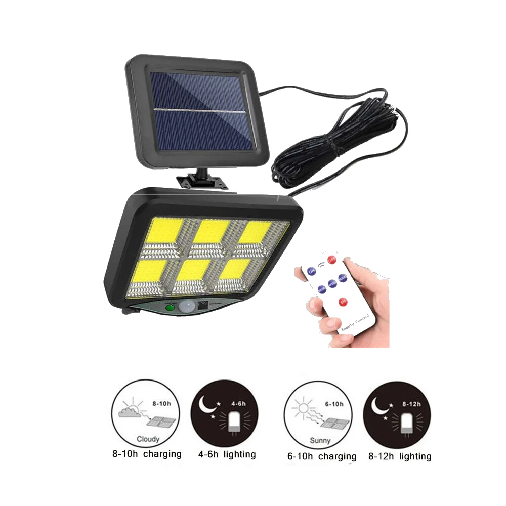 

seperable 120 LED Solar Powered Light PIR Motion Sensor Activated Solar Lamp Waterproof Outdoor Garden Security Wall Lights indo