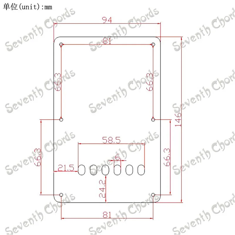 Акриловая зеркальная накладка 6 гитара отверстия задняя Накладка тремоло