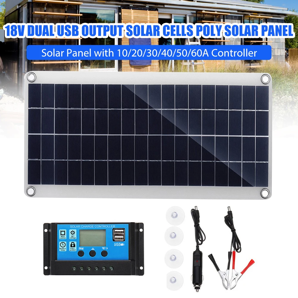 

Солнечная панель с контроллером 10-60 А, 18 в, двойной USB-выход