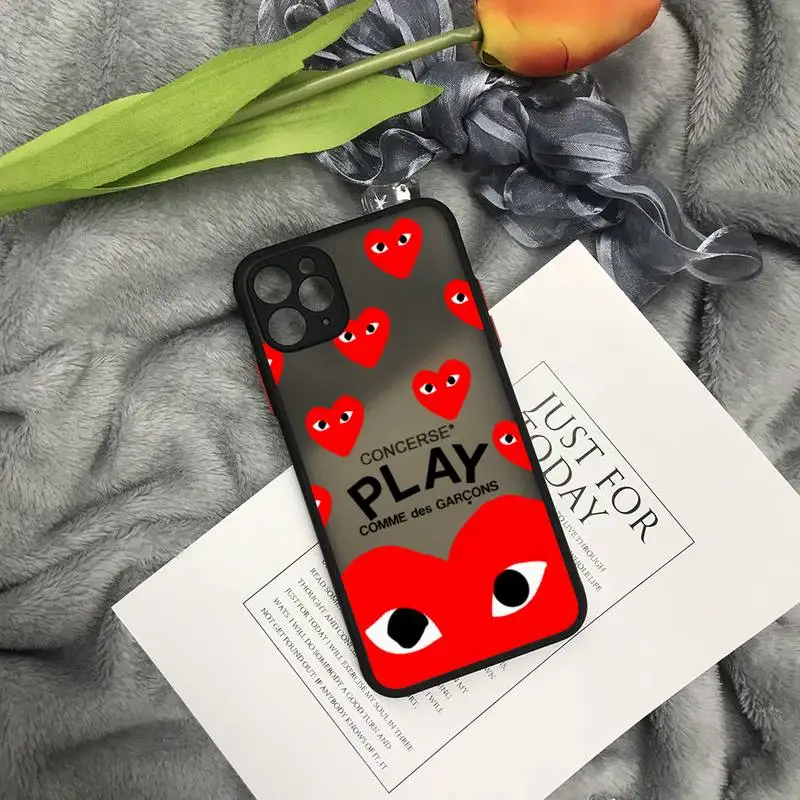 

Trendy Trendy Brand Play Heart Telephone Translucent Matte Soft TPU Phone Case For Iphone 7 8 X XS XR 11 12 PRO MAX Cover