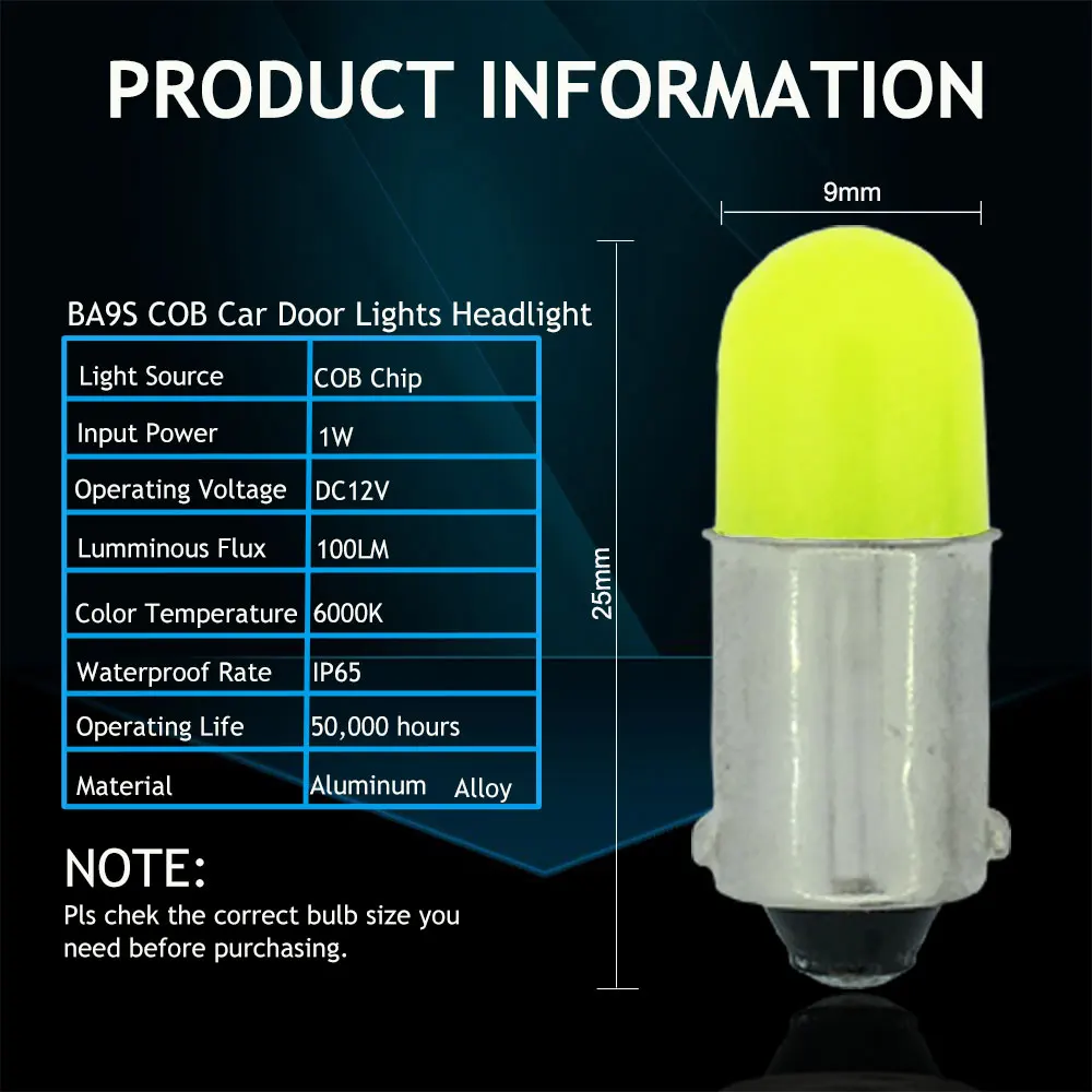 Светодиодсветодиодный лампы BA9S T4W H6W T11 2 шт. круглые светодиодные 363 3D COB для дверей