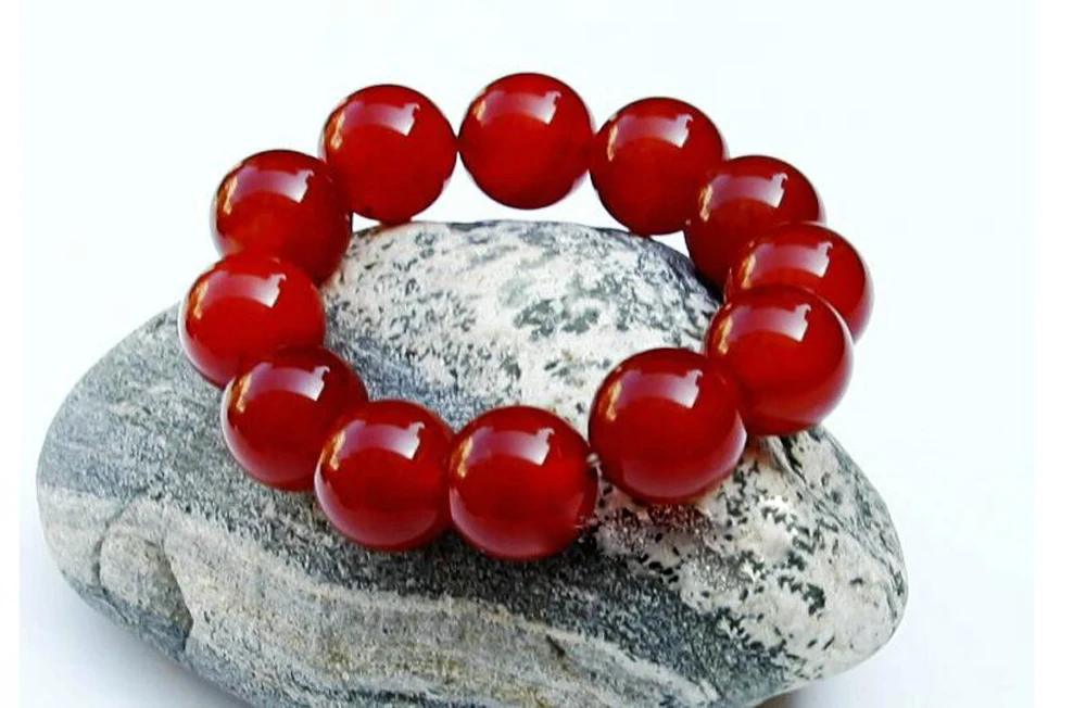 Браслет с красным натуральным агатом нефритовый браслет южно-красным халцедоном