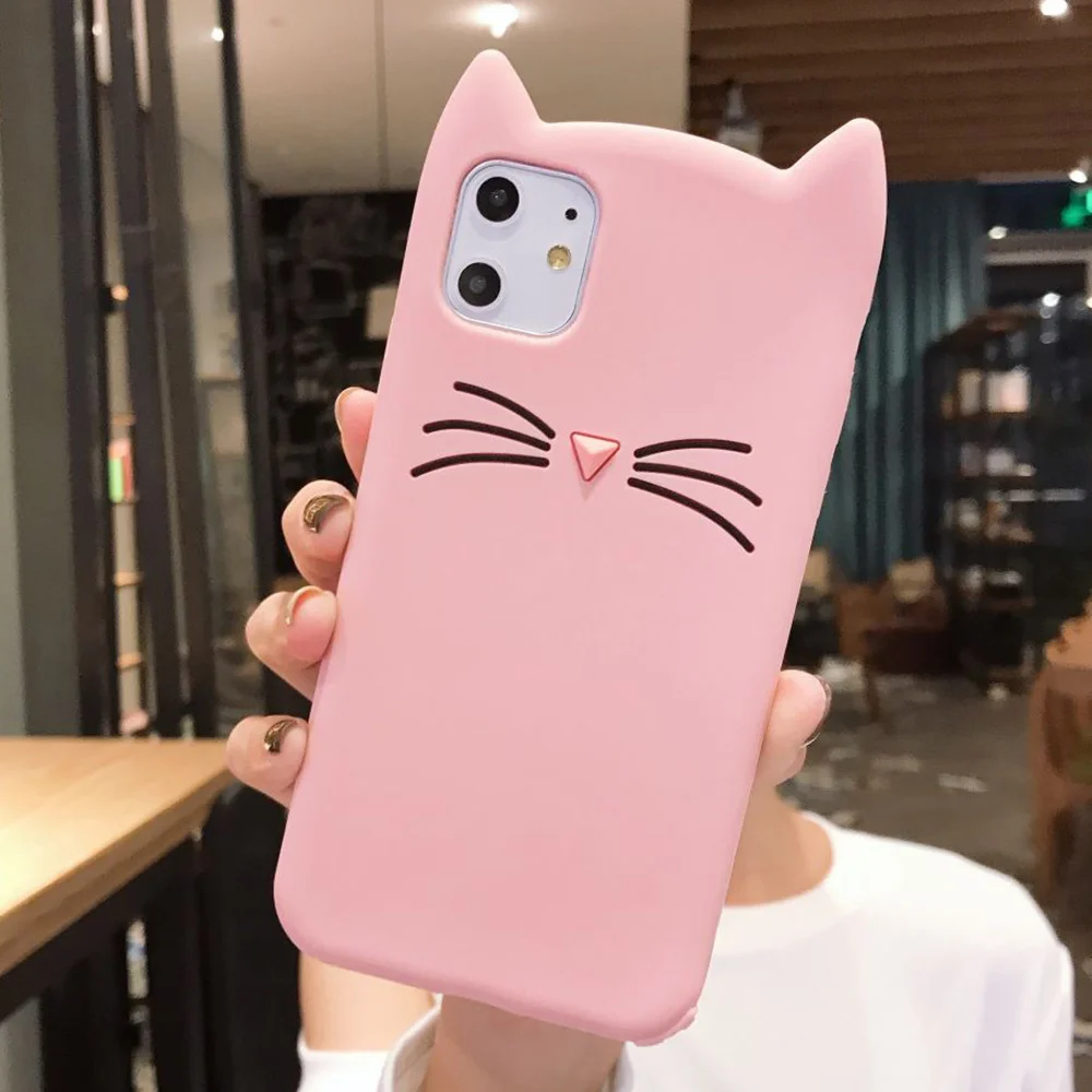 LAPOPNUT чехол с мультяшным котом для Iphone 11 Pro Xs Max Xr X 7 8 Plus 6 6s 5 5s SE 3D милое кошачье ухо