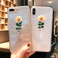 real flowers dried flowers transparent soft tpu cover case for iphone 11 pro max x 6 6s 7 8 plus clear floral xr xs max se 2020