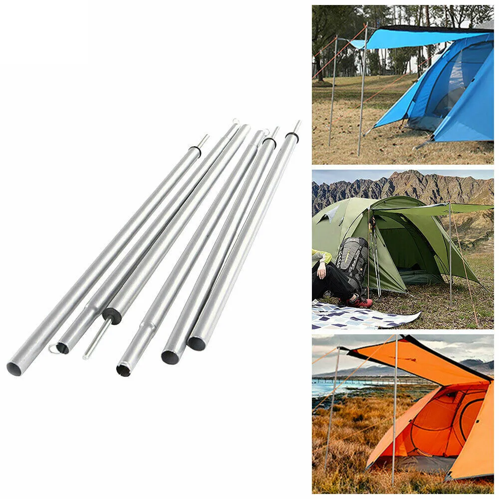

2Pcs Tent Pole Universal Iron Adjustable Outdoor Camping Tarp Telescoping Tent Rods For Park Grassland Seaside Sand Equipment