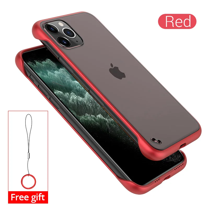 PZOZ For Apple iPhone 11 Pro Max X Xr Protection Case Xs Max 7 Case 8 6S Plus Rimless Luxury Case Ultra Thin Back Cover For iPhone7 iPhone8 iPhonex iPhone11 Smart Phone 5.8 6.1 6.5 Inch Protective Case Accessories - Цвет: Red
