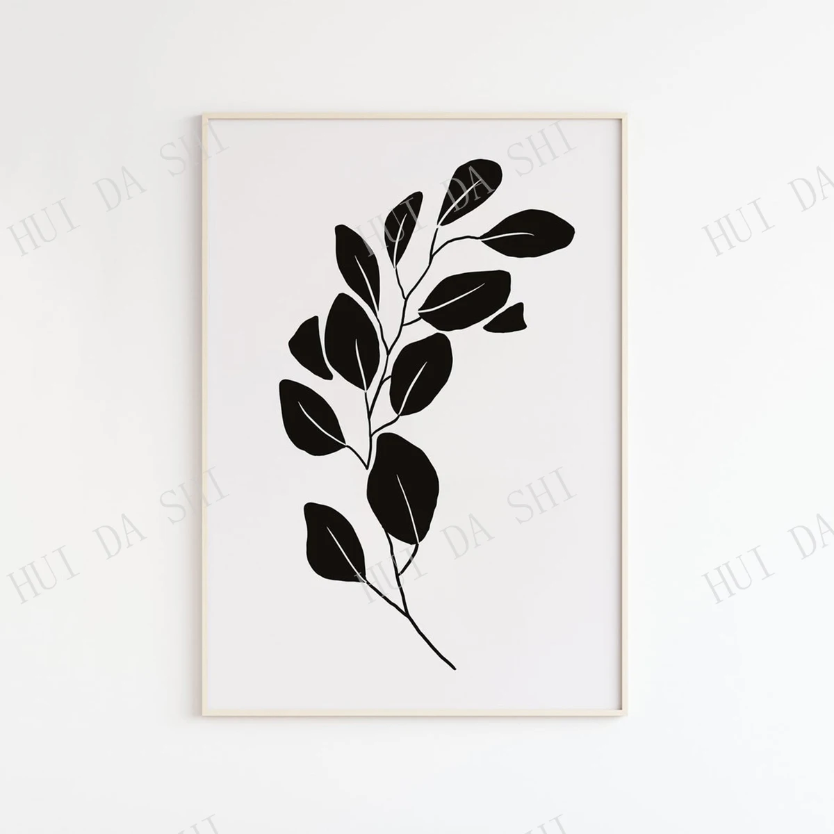 

Neutral Wall art, Black Eucalyptus Leaf Print Set, Printable Wall Art, Contemporary print set, Botanical leaf Prints