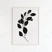 neutral wall art black eucalyptus leaf print set printable wall art contemporary print set botanical leaf prints