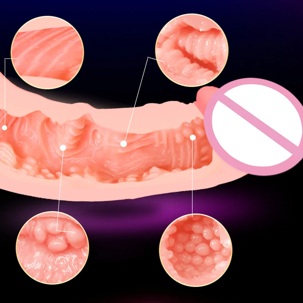 Мужской Массажер для геев мастурбации мягкий силиконовый пенис с рукавом